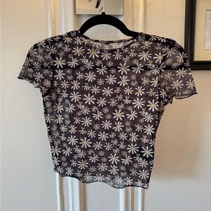 Floral Sheer Black Floral Top